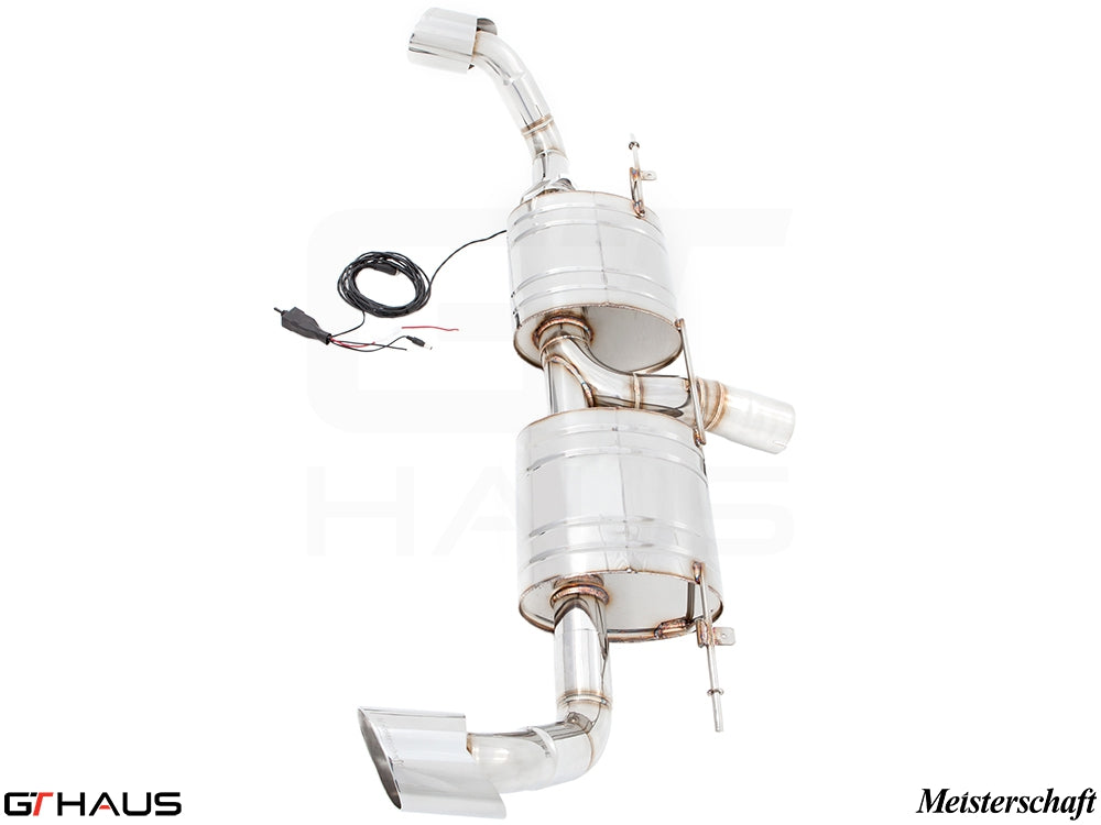 Premium performance exhaust system for BMW E70 X5 SAV 3.5i N55 Turbo, featuring stainless steel construction and electronic valve control.