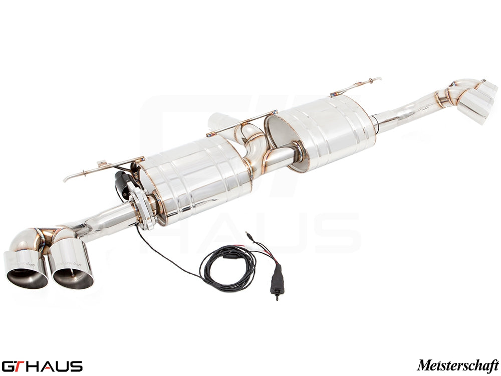 Premium exhaust system for BMW E70 X5 3.5i N55 Turbo, featuring stainless steel construction and electronic valve control.
