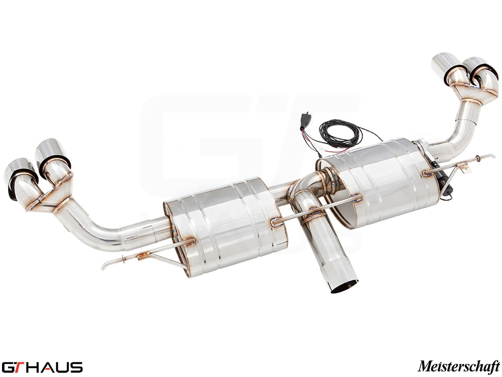 Premium exhaust system for BMW E70 X5 SAV 3.5i N55 Turbo, featuring stainless steel construction and dual tips.