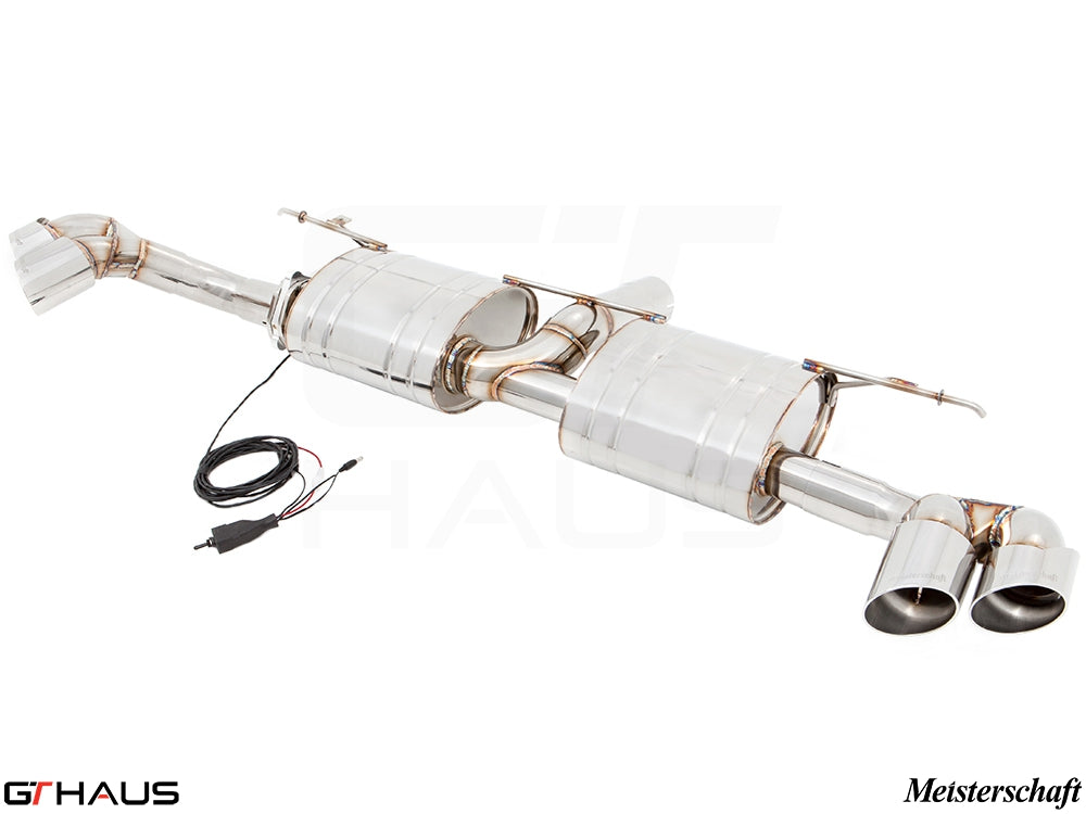 Premium performance exhaust system for BMW E70 X5 3.5i N55 Turbo, featuring stainless steel construction and electronic valve control.