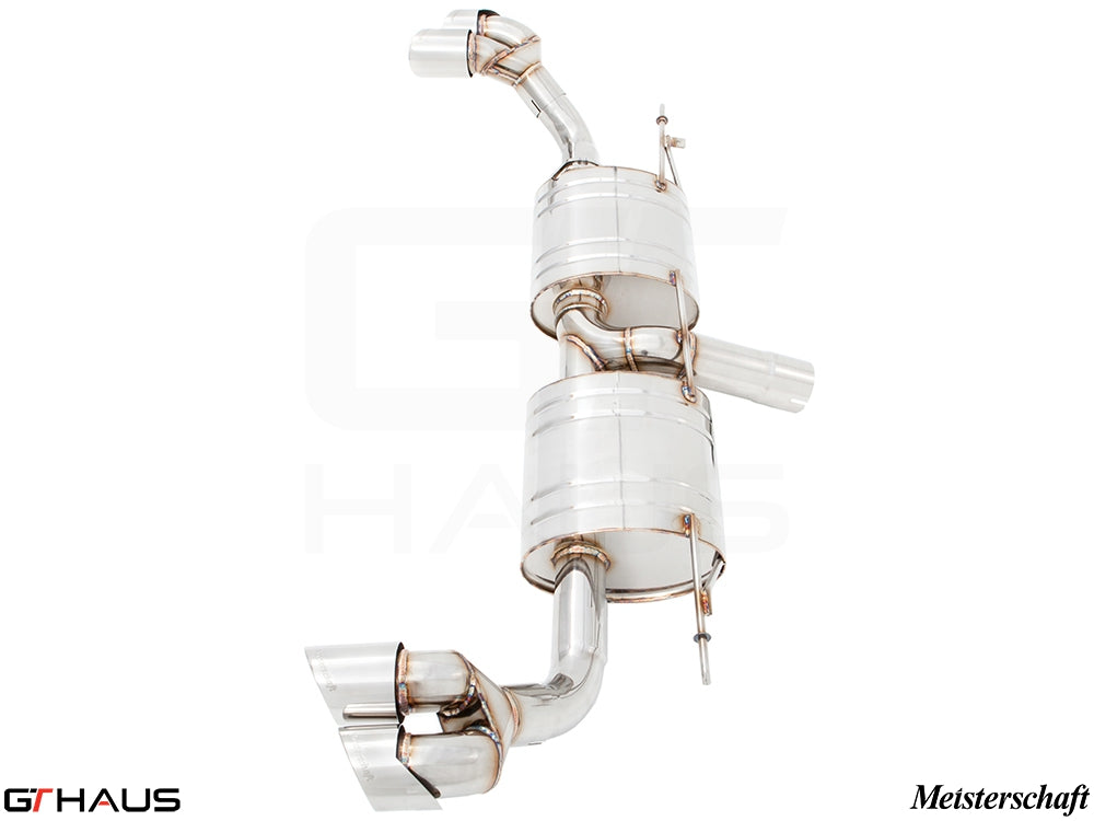 Premium performance exhaust system for BMW E70 X5 3.5i, featuring stainless steel construction and dual tips.