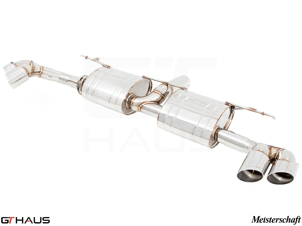 Premium stainless steel exhaust system for BMW E70 X5 SAV 3.5i, enhancing performance and sound for N55 Turbo engines.