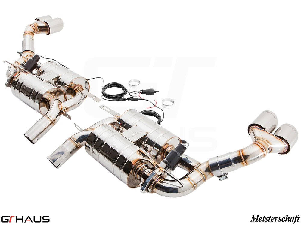 Premium performance exhaust system for BMW E70 X5 SAV 4.8i, featuring stainless steel construction and electronic valve control.