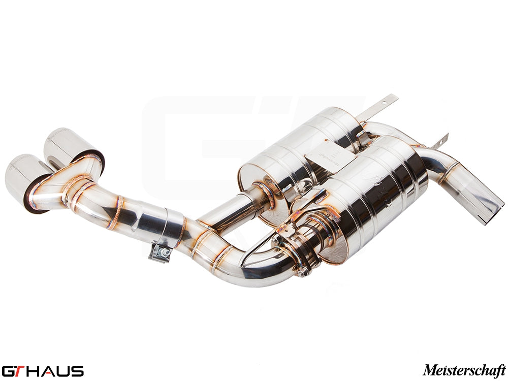 Premium exhaust system for BMW E70 X5 SAV 4.8i (2007-2013), featuring stainless steel construction and dual tips.
