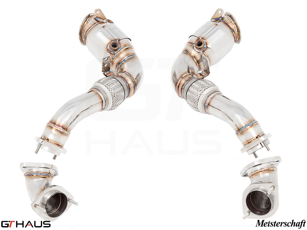 Premium down pipes for BMW E70 X5 (2007-2013) featuring 400CEL sport cats for enhanced performance.