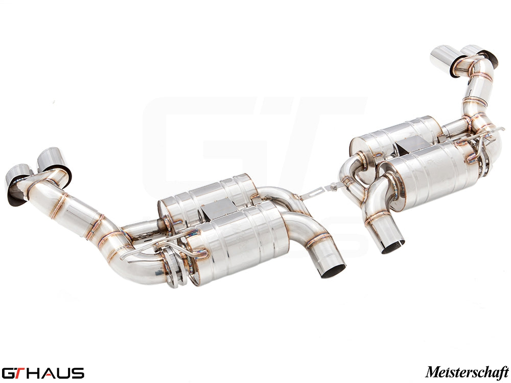 Premium performance exhaust system for BMW E70 X5 5.0i, featuring stainless steel construction and enhanced sound.