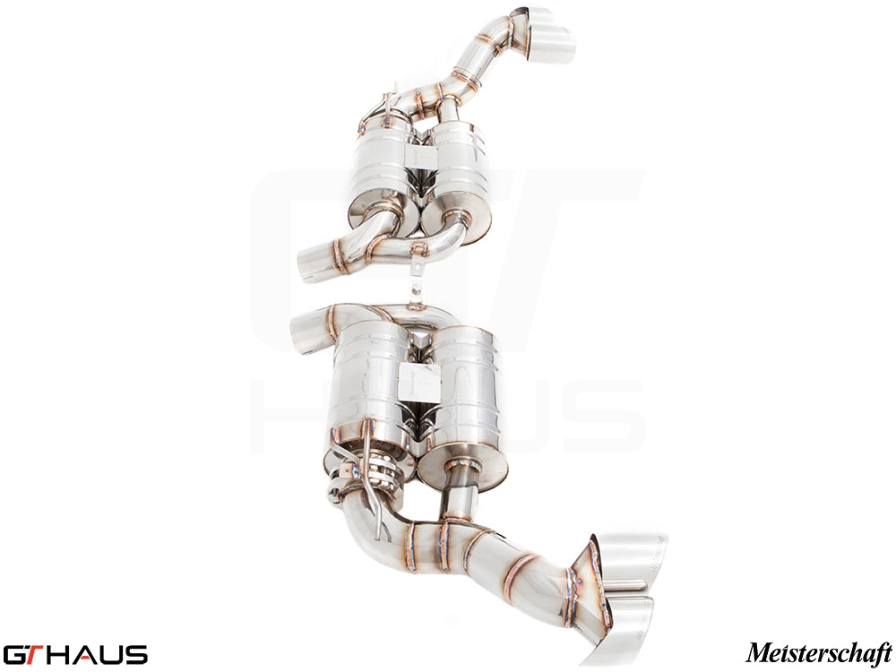 Premium performance exhaust system for BMW E70 X5 5.0i, featuring stainless steel construction and enhanced airflow.