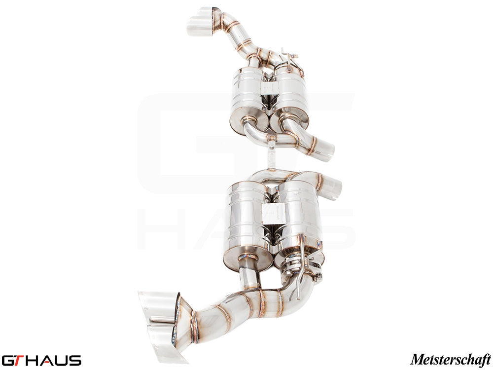 Premium performance exhaust system for BMW E70 X5 5.0i, featuring stainless steel construction and electronic valve control.