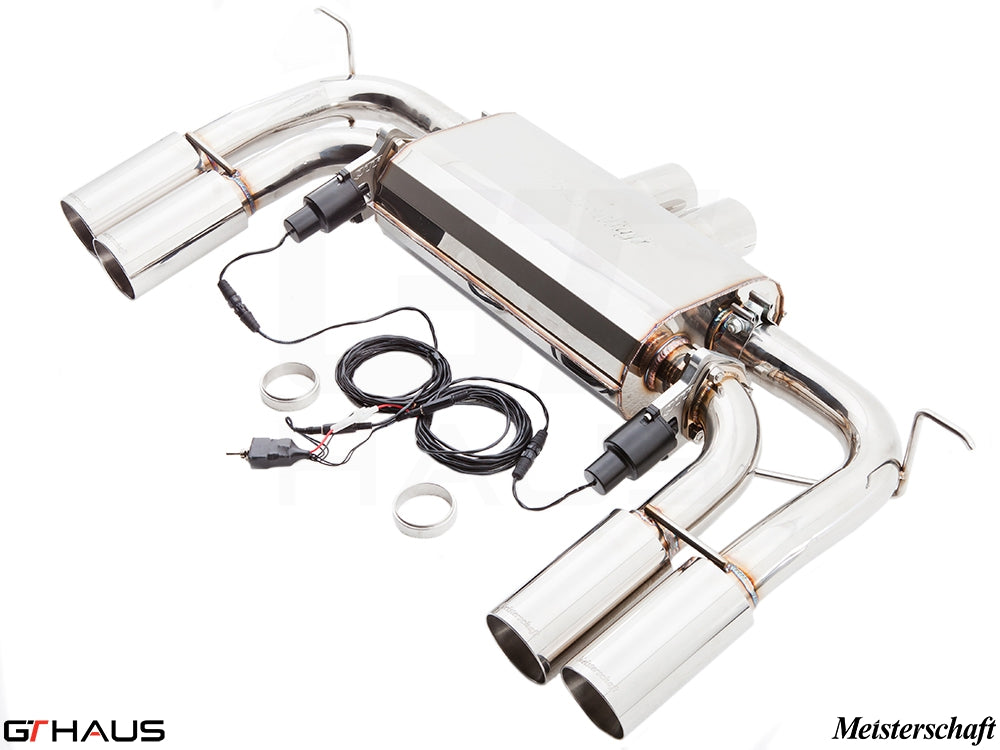 Premium exhaust system for BMW E70 X5M (2007-2013) featuring dual tips and electronic valve control.