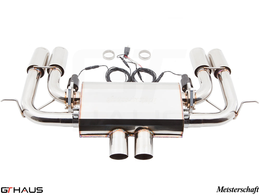 Premium performance exhaust system for BMW E70 X5M, featuring V8 twin turbo design and electronic valve control.