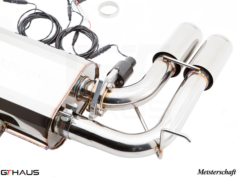 Premium exhaust system for BMW E70 X5M featuring V8 twin turbo, stainless steel construction and electronic valve control.