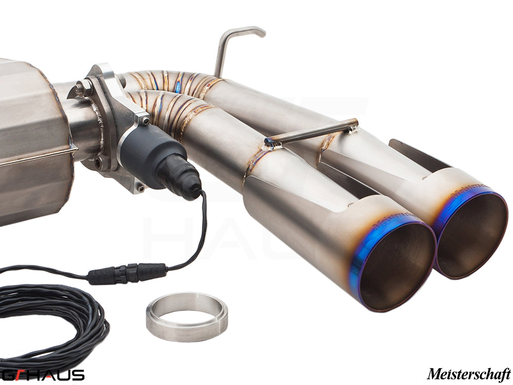 Premium exhaust system for BMW E70 X5M featuring V8 twin-turbo, stainless steel construction and electronic valve control.