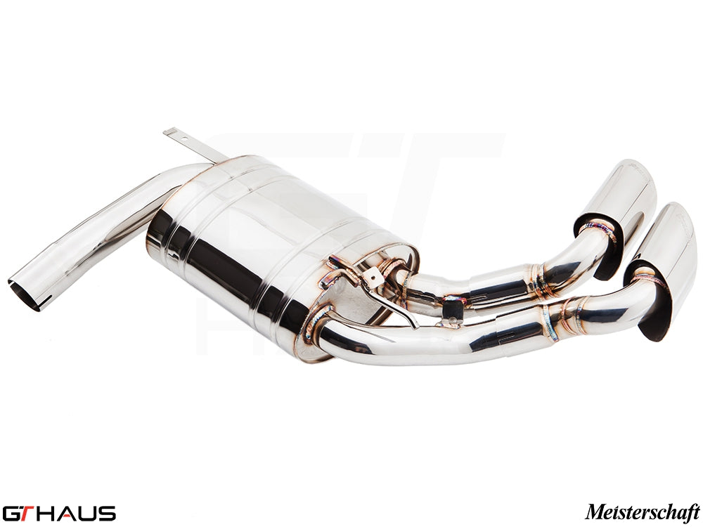 Premium performance exhaust system for BMW E71 X6 SAV Sport 3.5i, featuring polished stainless steel and dual tips.