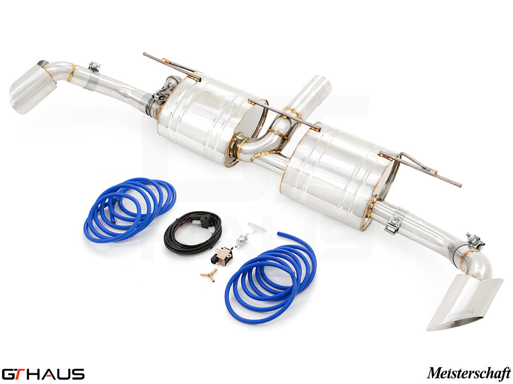 Premium performance exhaust system for BMW E71 X6 SAV Sport 3.5i, featuring stainless steel construction and electronic valve control.