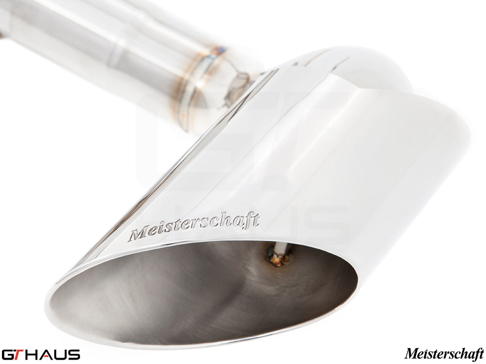 Premium Meisterschaft exhaust tip for BMW E71 X6 SAV Sport 3.5i, crafted from high-quality stainless steel.