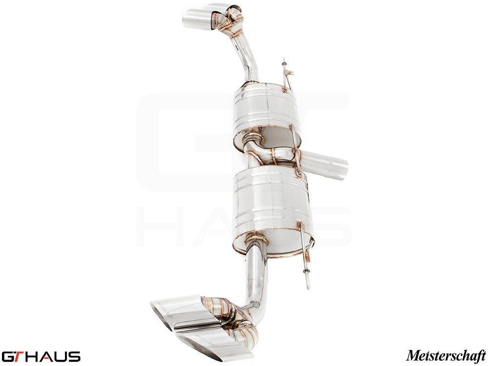 Premium performance exhaust system for BMW E71 X6 SAV Sport 3.5i, featuring stainless steel construction and dual tips.