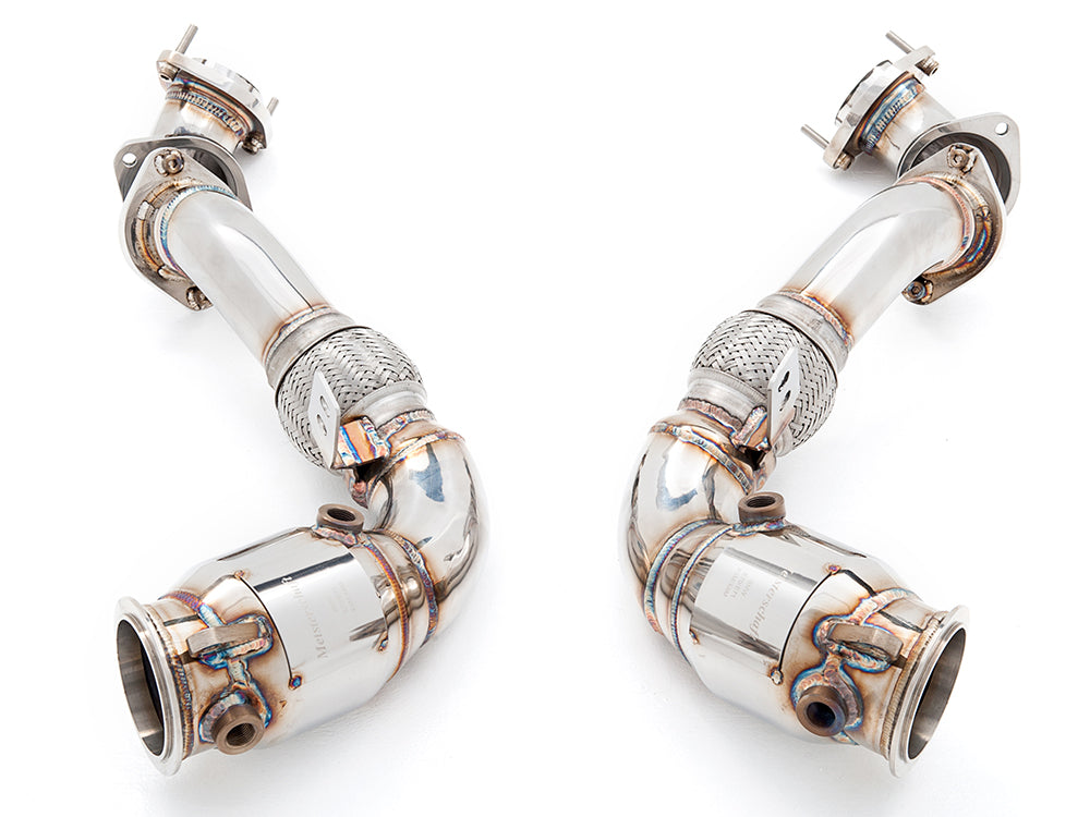 Premium down pipes for BMW E71 X6 SAV Sport 2008-2014 featuring 400CEL sport cats for enhanced performance.