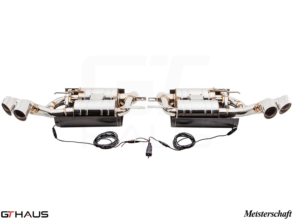 Premium exhaust system for BMW E71 X6 SAV Sport 5.0i, featuring electronic valve control and stainless steel construction.