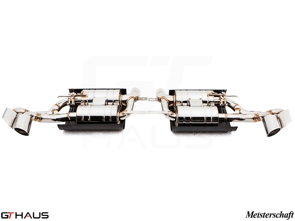 Premium exhaust system for BMW E71 X6 SAV Sport 5.0i, featuring dual tips and electronic valve control for enhanced performance.