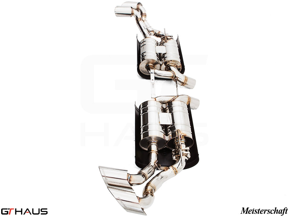 Premium exhaust system for BMW E71 X6 SAV Sport 5.0i, featuring stainless steel construction and electronic valve control.