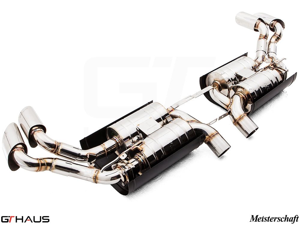 Premium performance exhaust system for BMW E71 X6 SAV Sport 5.0i, featuring stainless steel construction and dual tips.