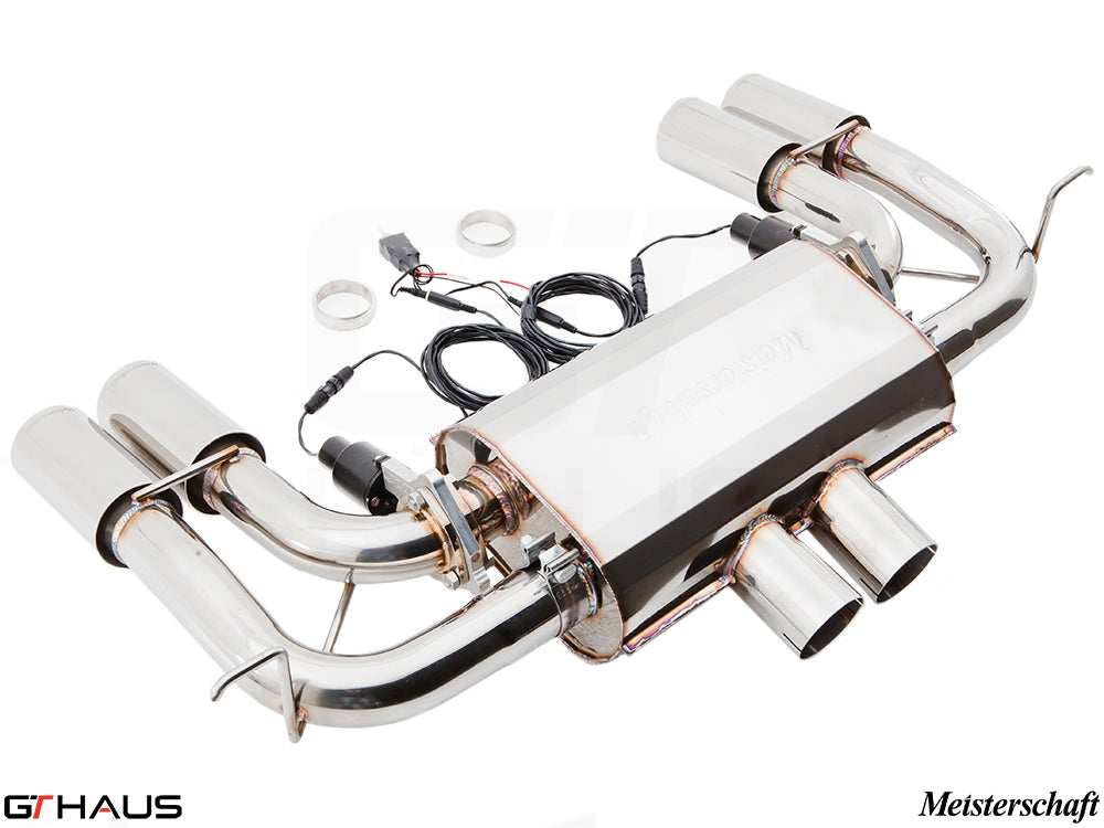 Premium exhaust system for BMW E71 X6M, featuring V8 twin-turbo design, stainless steel construction, and electronic valve control.