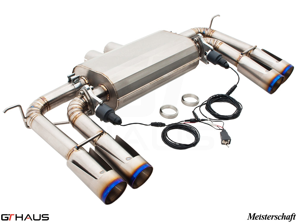 Premium performance exhaust system for BMW E71 X6M, featuring V8 twin turbo design and electronic valve control.