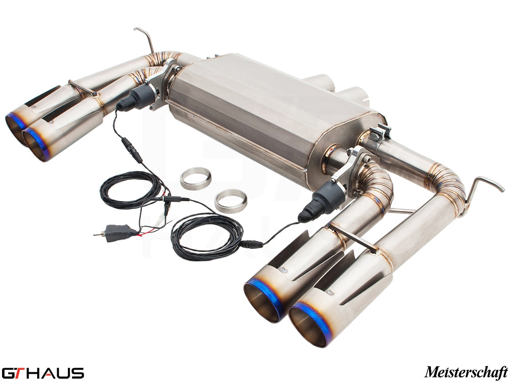 Premium exhaust system for BMW E71 X6M, featuring stainless steel construction and electronic valve control for enhanced performance.