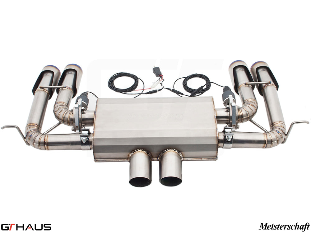 Premium exhaust system for BMW E71 X6M, featuring V8 twin-turbo design with stainless steel construction and electronic valve control.