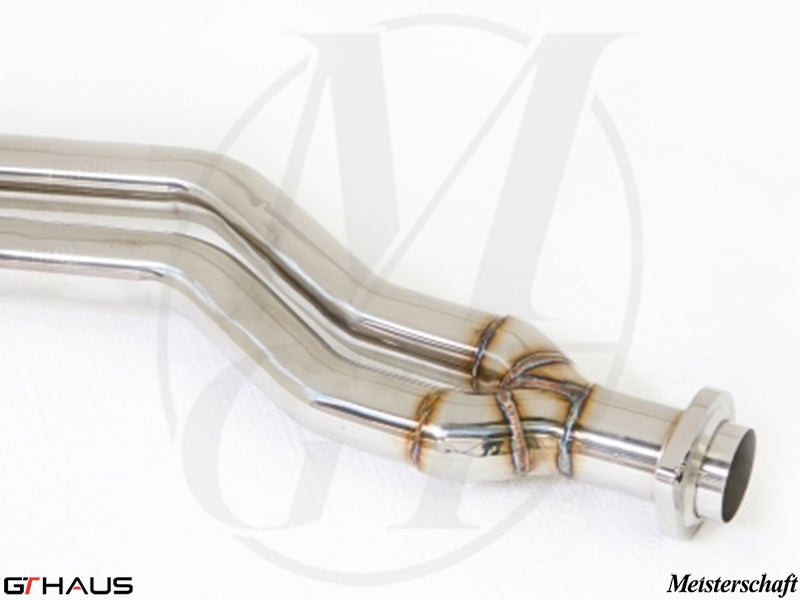 Premium stainless steel section 1 pipes for BMW E82/88 1 Series 2008-2013, designed without a resonator for enhanced performance.