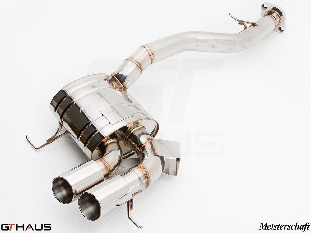 Premium exhaust system for BMW E82/88 1 Series 135i, featuring stainless steel construction and dual tips.