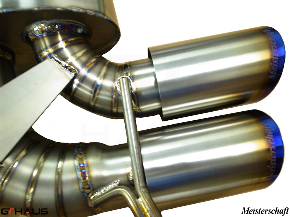 Premium exhaust system for BMW E82/88 1 Series 135i, featuring stainless steel construction and precision welding.