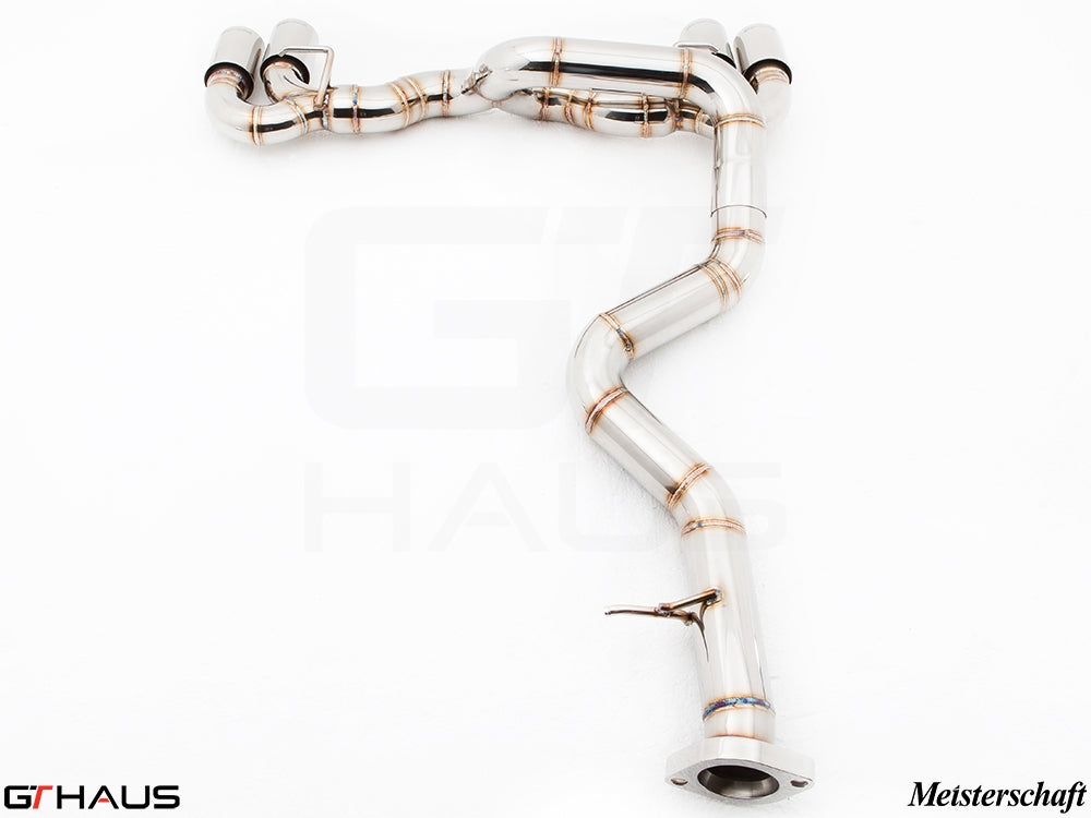 Premium stainless steel exhaust system for BMW E82/88 1 Series 1M Coupe, featuring precise bends and electronic valve control.