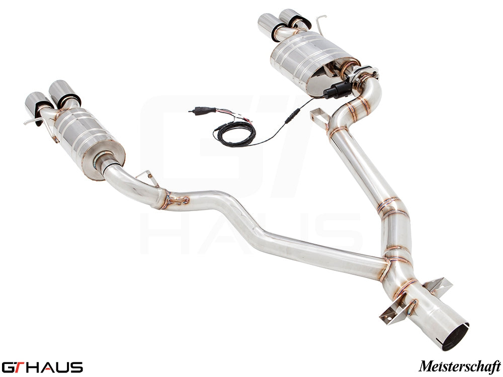 Premium exhaust system for BMW E89 Z4 2.0i and 2.3i Roadster, featuring stainless steel construction and electronic valve control.