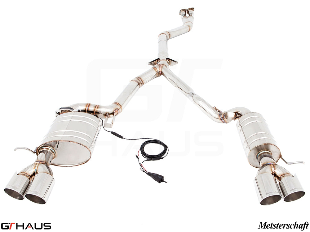 Premium exhaust system for BMW E89 Z4 2.0i and 2.3i Roadster, featuring stainless steel construction and electronic valve control.