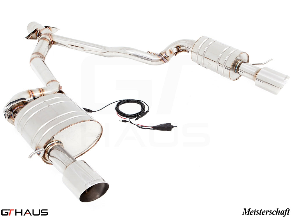Premium performance exhaust system for BMW E89 Z4 3.5i/is, featuring stainless steel construction and electronic valve control.