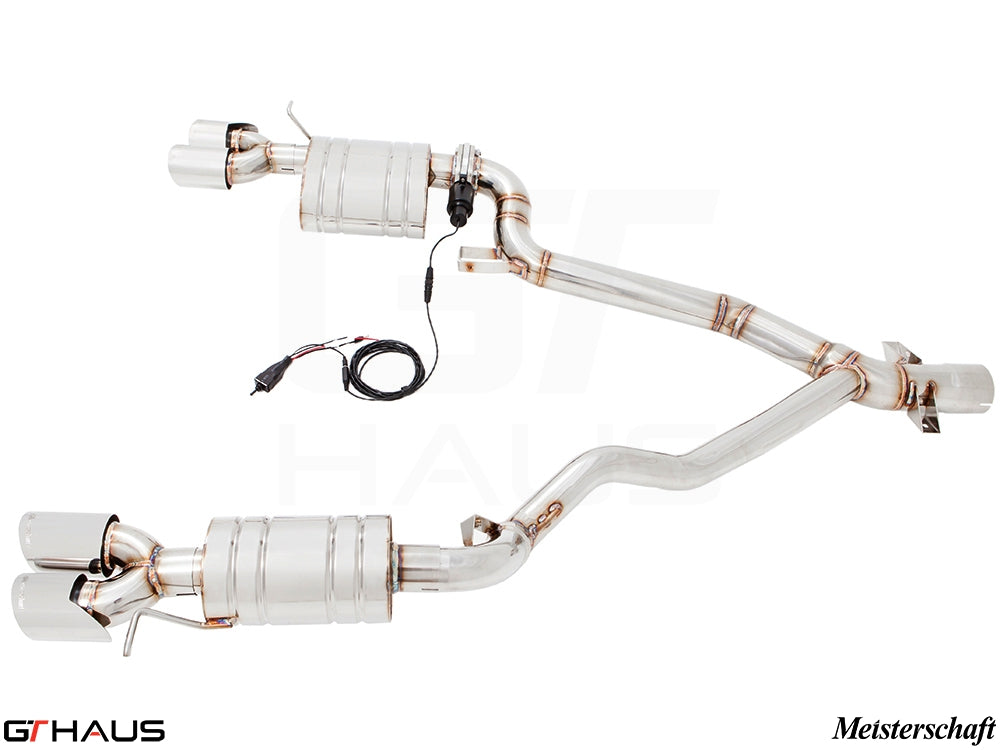 Premium exhaust system for BMW E89 Z4 3.5i/is featuring stainless steel construction and electronic valve control.