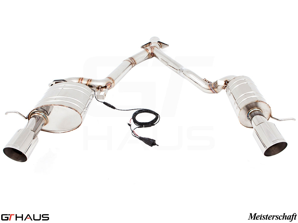 Premium performance exhaust system for BMW E89 Z4 3.5i/is featuring stainless steel construction and electronic valve control.