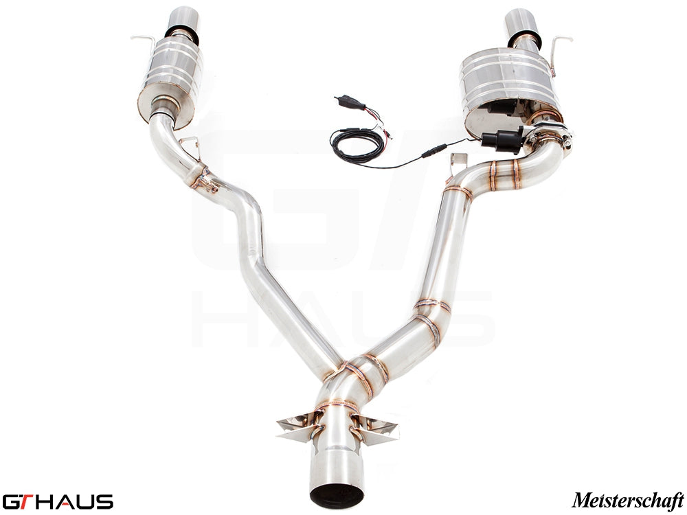 Premium performance exhaust system for BMW E89 Z4 3.5i/is featuring stainless steel construction and electronic valve control.