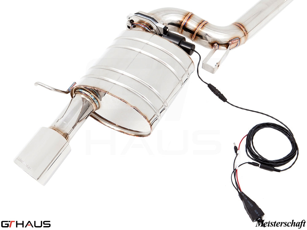Premium exhaust system for BMW E89 Z4 3.5i/is featuring electronic valve control and stainless steel construction.