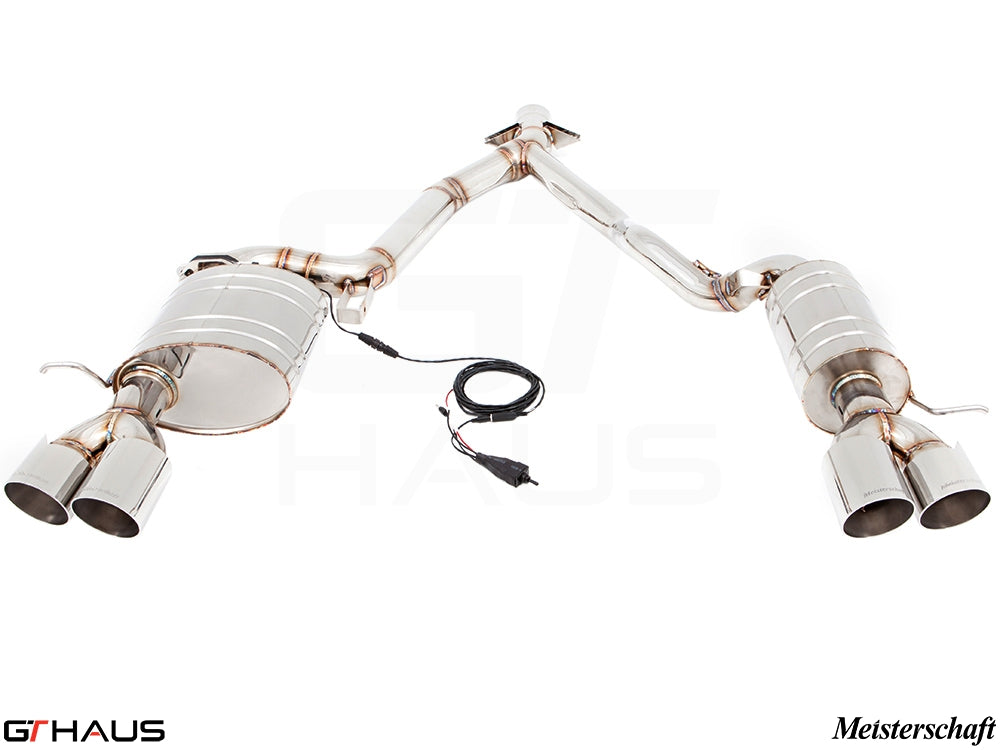 Premium performance exhaust system for BMW E89 Z4 3.5i/is featuring stainless steel construction and electronic valve control.