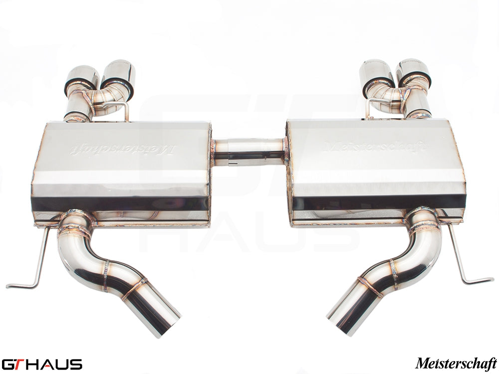 Premium stainless steel exhaust system for BMW E90/91/92/93 335i/xi models, enhancing performance and sound.