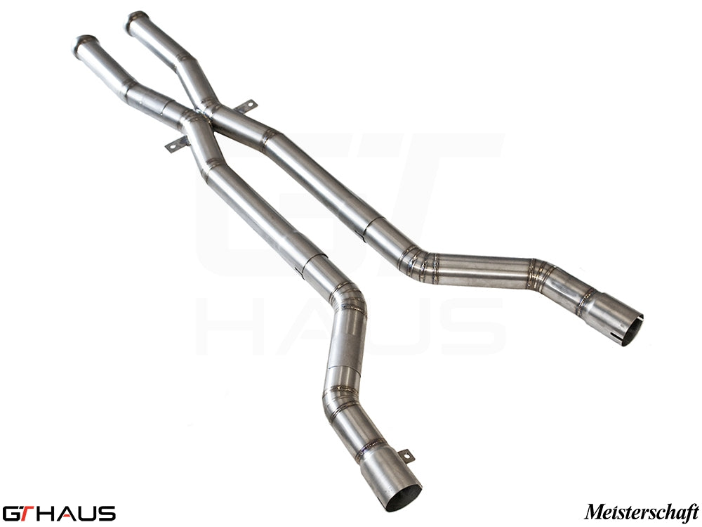 Premium stainless steel L.X. pipe for BMW E90/92/93 M3, enhancing exhaust flow and performance. Fits models 2008-2012.