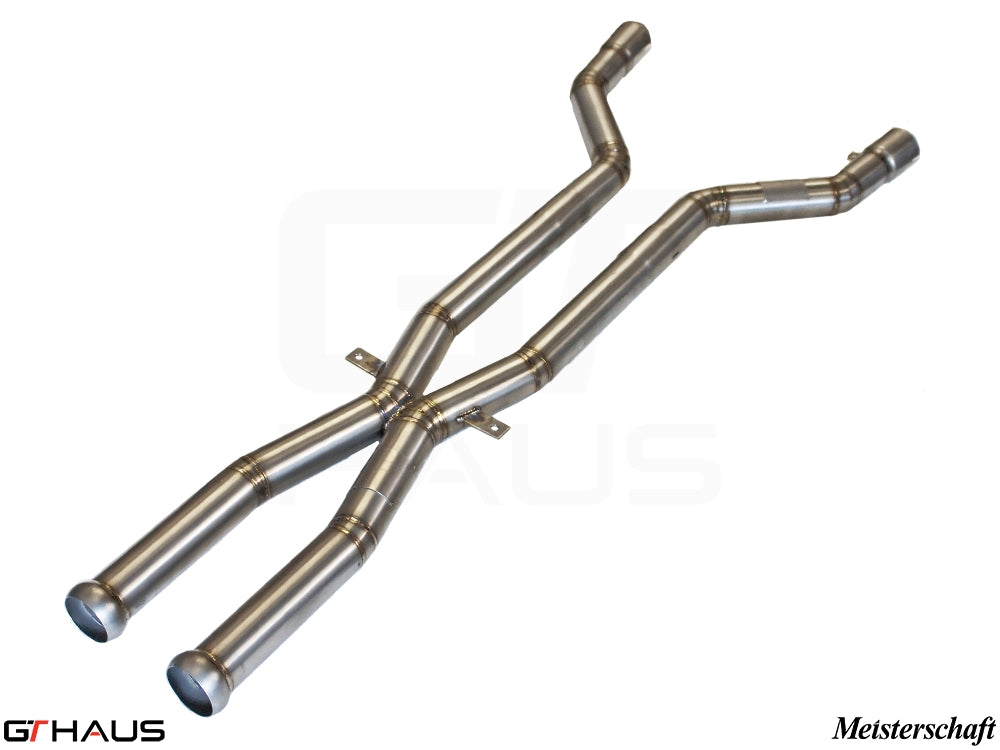 Premium stainless steel L.X. pipe for BMW E90/92/93 M3 (2008-2012) enhances exhaust flow and performance.