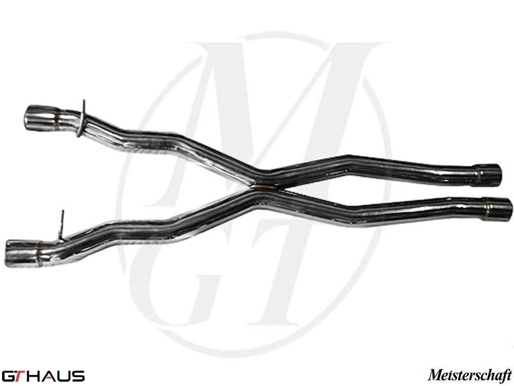 BMW F01/F02 7 Series 2009-2015 Cat-Back Mid Pipe Section 2, LWB version, featuring polished stainless steel construction.