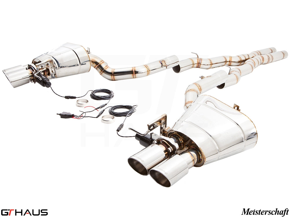 Premium Meisterschaft exhaust system for BMW F06 640i Gran Coupe, featuring polished tips and electronic valve control.