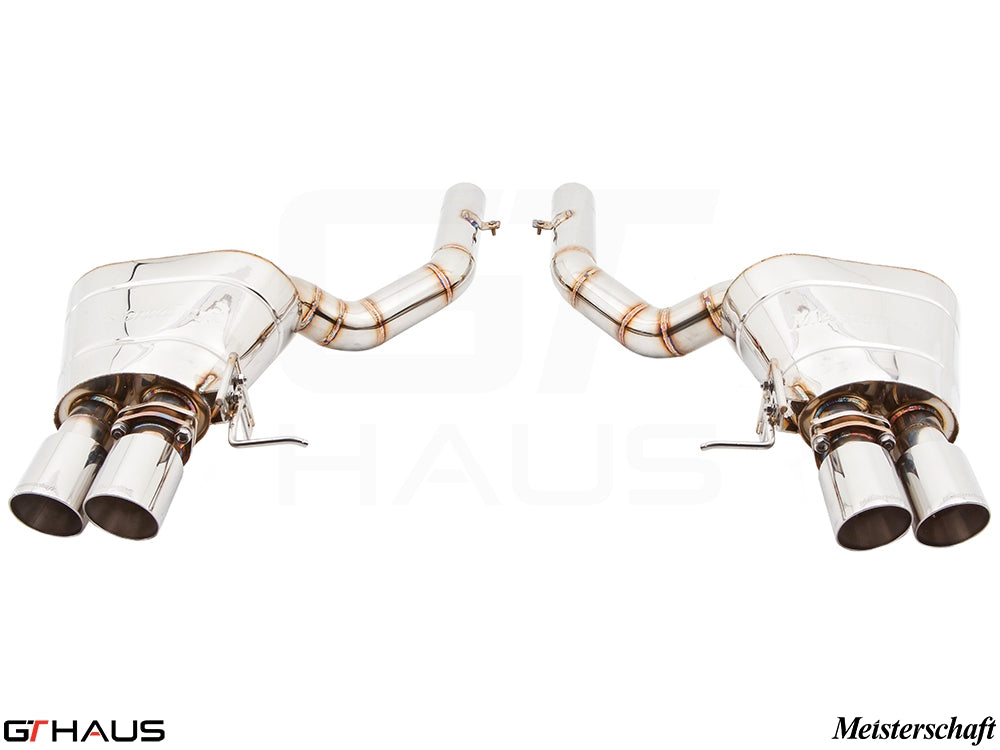 Premium exhaust system for BMW F06 6 Series Gran Coupe 650i/xi, featuring polished tips and superior craftsmanship.