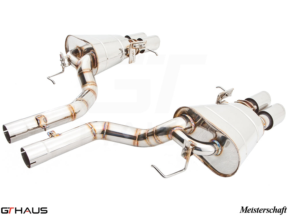 Premium performance exhaust system for BMW F06 6 Series Gran Coupe 650i/xi, featuring stainless steel construction and sleek design.