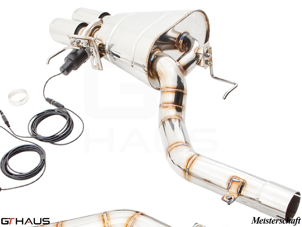 Premium exhaust system for BMW F06 6 Series Gran Coupe 650i/xi, featuring stainless steel construction and electronic valve control.