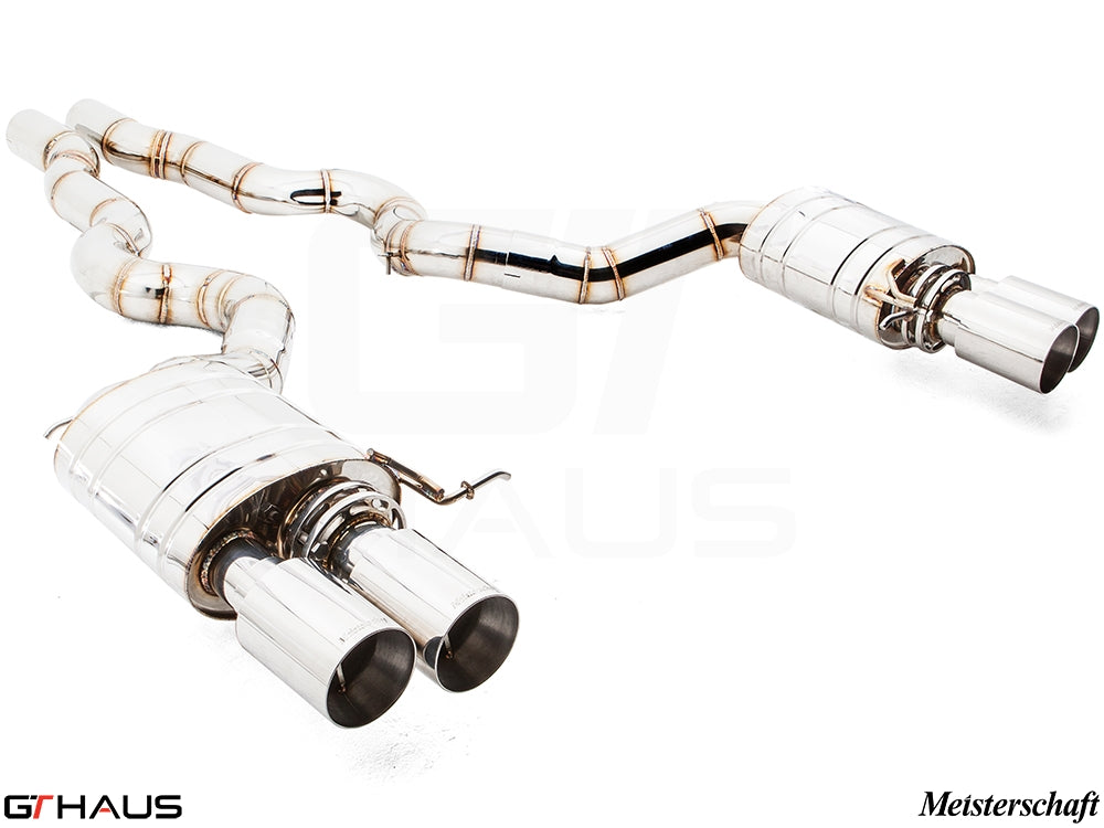 Premium exhaust system for BMW F06 M6 Gran Coupe, featuring stainless steel construction and dual tips for enhanced performance.